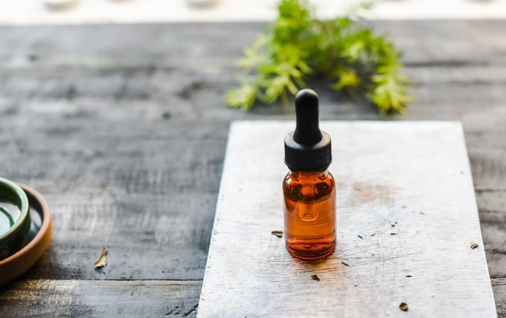 Dropper bottle of essential oil